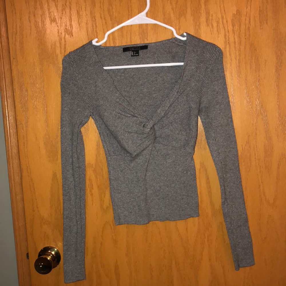 Cropped knit sweater